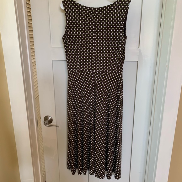 Chocolate Brown Polka dot dress. Perceptions New York. - Picture 2 of 6